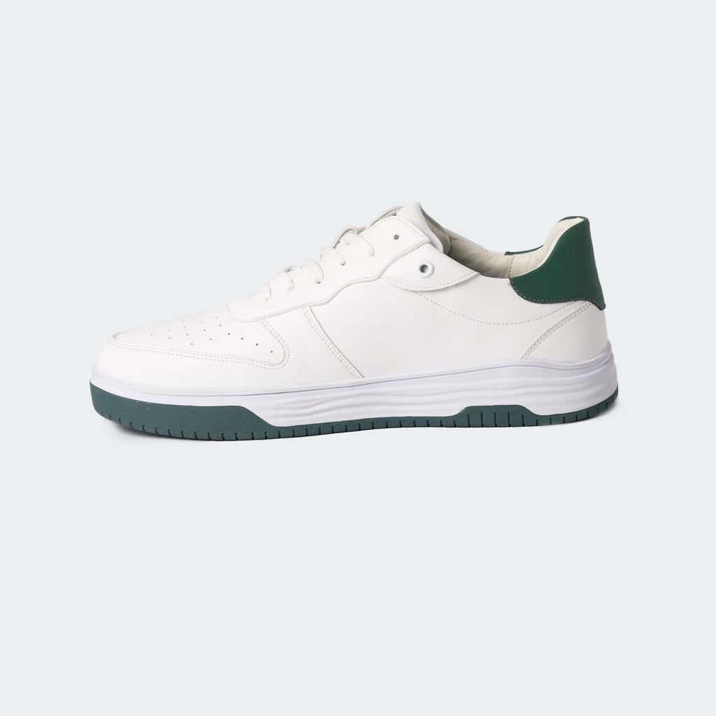White/Green Casual Sneakers for Men (LEWIS 692G) - Caliber Shoes
