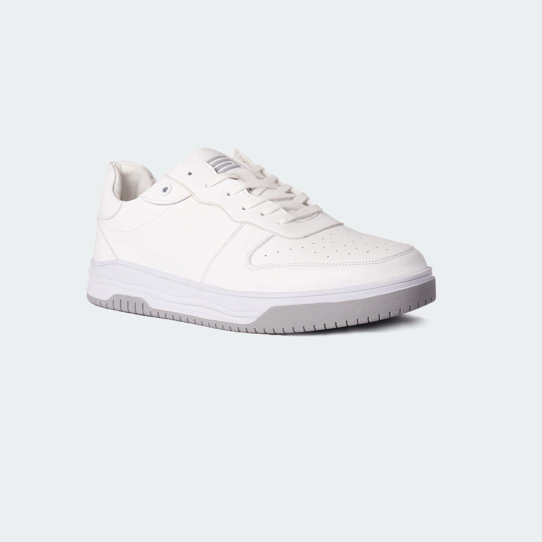 White/Grey Casual Sneakers for Men (LEWIS 692S) - Caliber Shoes