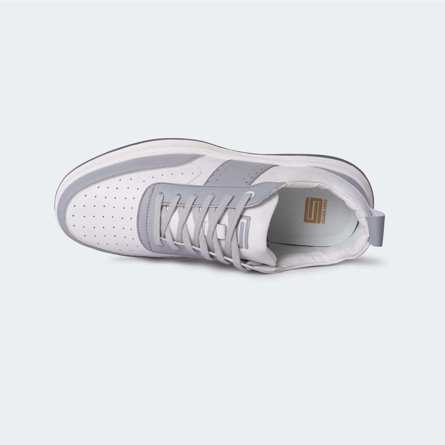 White/Grey Casual Sneakers for Men (Willow 560)