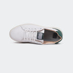 WHITE/GRN Sneakers for Men (GENIUS 555) - Caliber Shoes