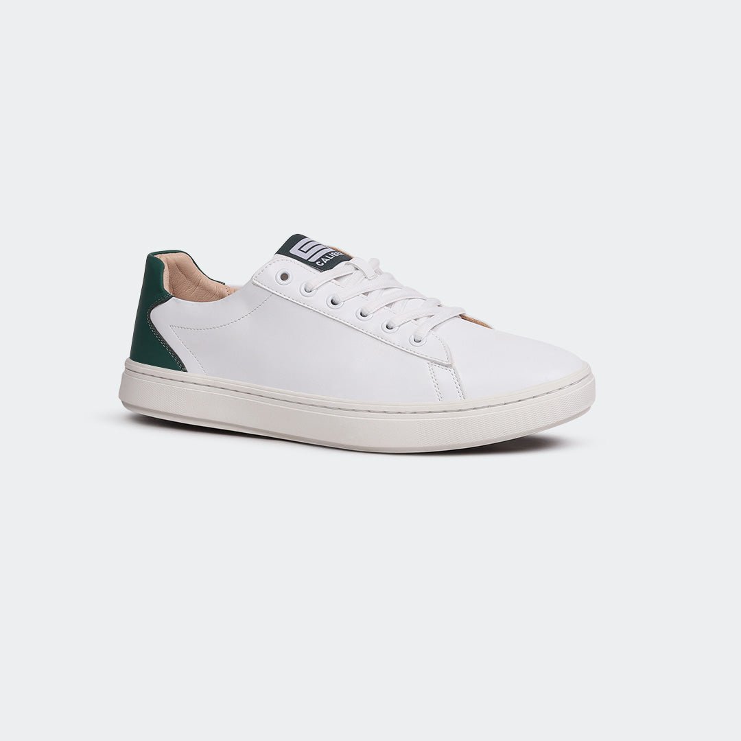 WHITE/GRN Sneakers for Men (GENIUS 555) - Caliber Shoes